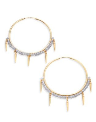 Chan Luu Beaded Hoop Earrings with Spikes - GOLD