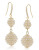 Carolee The Dawn Suede Pearl Double Drop Pierced Earrings Gold Tone Plastic Drop Earring - PEARL