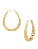 Nadri Gold 1 inch Tapered Elongated Hoop - GOLD