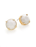 R.J. Graziano Round Stone Stud Earrings - WHITE