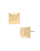 Diane Von Furstenberg Cubism Geometric Cube Stud Earring - GOLD
