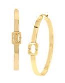 Diane Von Furstenberg Metal Chain Links Oval Hoop Earring - GOLD