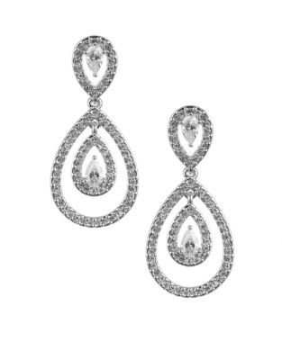 Nadri Echo Teardrop Earrings - SILVER