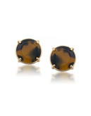 Carolee Tortoise Button Clip-On Earrings - DARK BROWN
