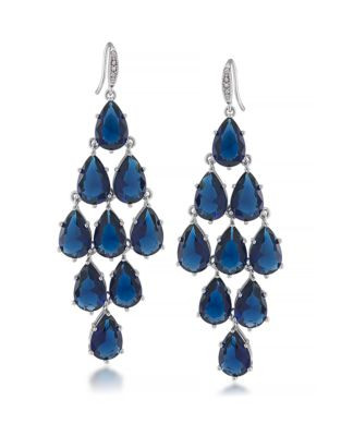 Carolee Crystal Kite Chandelier Earrings - DARK BLUE