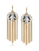 Carolee Crystal Tassel Drop Earrings - DARK BLUE