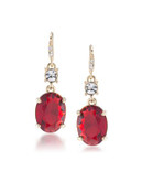 Carolee Oval Double Drop Earrings - RED