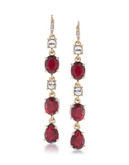 Carolee Multifaceted Linear Drop Earrings - RED