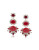 Carolee Triple-Tier Cluster Drop Earrings - RED