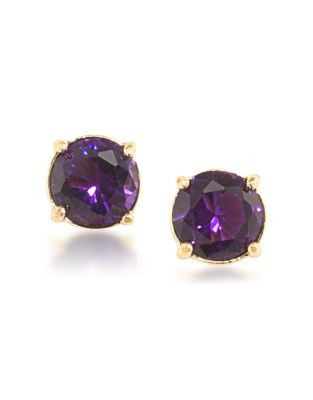 Carolee Flower District Round Faceted Stud Earrings - DARK PURPLE