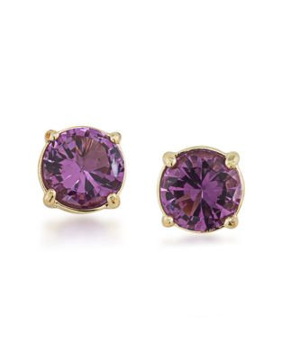 Carolee Flower District Round Faceted Stud Earrings - PURPLE