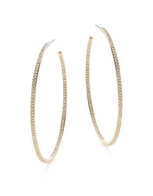 Nadri 2-Inch Pave Hoop Earrings - GOLD