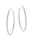 Nadri 2-Inch Pave Hoop Earrings - SILVER