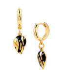 Diane Von Furstenberg Small Hoop Dew Drop Earrings - BLACK