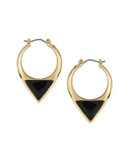 Sam Edelman Enamel Inlay Geometric Hoop Earrings - GOLD