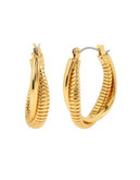 Diane Von Furstenberg Omega Twist Oval Goldtone Hoop Earrings - GOLD