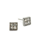 Lauren Ralph Lauren Embellished Square Stud Earrings - HEMATITE