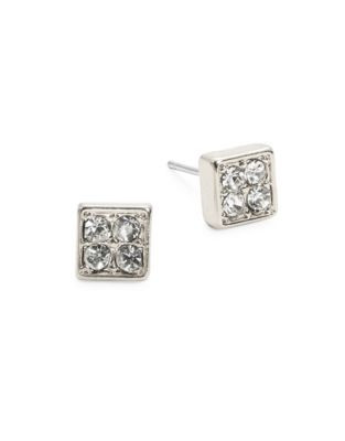 Lauren Ralph Lauren Embellished Square Stud Earrings - SILVER