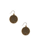 Lucky Brand Pave Disk Drop Earrings - BROWN