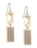 Kensie Pave Double Drop Earrings - GOLD