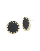 House Of Harlow 1960 Sunburst Button Earrings - BLACK/GOLD