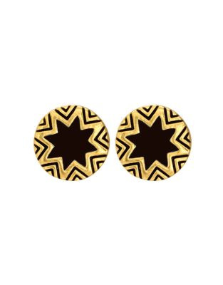 House Of Harlow 1960 Mini Sunburst Stud Earrings - BLACK/GOLD