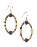 Lucky Brand Goldtone Lapis Oval Drop Earrings - GOLD