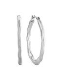 Lucky Brand Hammered Wire Hoop Earrings - SILVER