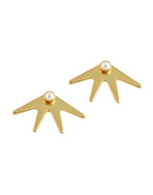 Cc Skye Double-Side Spike Stud Earrings - GOLD