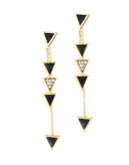 House Of Harlow 1960 Triangle and Pave Drop Earrings - GOLD