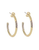 House Of Harlow 1960 Etched Pave Hoop Earrings - GOLD