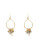 Kensie Bead Drop Hoop Earrings - GOLD