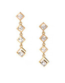 Kensie Square Stones Drop Earrings - GOLD