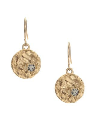 Kenneth Cole New York Textured Circle Drop Earring - GOLD