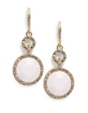 R.J. Graziano Pave Border Bevel Drop Earrings - PINK