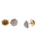 Rachel Zoe Crystal Front-to-Back Studs - GOLD