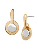Robert Lee Morris Soho Blue Dimension Two Tone Stacked Round Drop Earring - TWO TONE