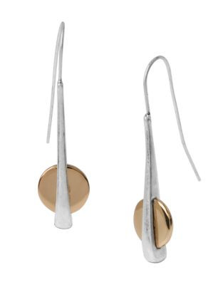 Robert Lee Morris Soho Blue Dimension Two Tone Stick and Circle Linear Earring - TWO TONE