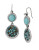 Kenneth Cole New York Pebble Beach Mixed Faceted Bead Round Double Drop Earring - TEAL