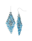 Kenneth Cole New York Woven Blue Faceted Bead Drop Earring - BLUE
