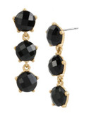 Kenneth Cole New York Jet Jewels Faceted Stone Triple Drop Earring - BLACK