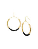 Kenneth Cole New York Jet Jewels Mixed Bead Gypsy Hoop Earring - JET