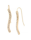 Kenneth Cole New York Fringe Worthy Pave Wavy Stick Linear Earring - CRYSTAL