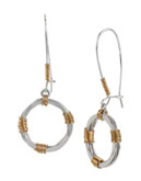 Robert Lee Morris Soho Thats A Wrap Wire Wrapped Sculptural Circle Drop Earring - TWO TONE