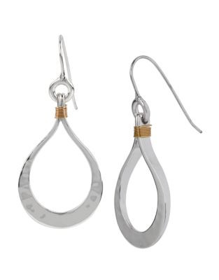 Robert Lee Morris Soho Thats A Wrap Wire Wrapped Teardrop Earring - TWO TONE