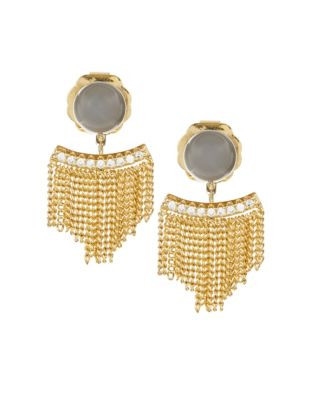 Rachel Zoe Remy Fringe Ear Jacket Earrings - GOLD