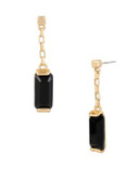Kenneth Cole New York Linear Chain Stone Drop Earrings - JET