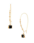 Kenneth Cole New York Faceted Stone Long Drop Earrings - JET