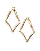 R.J. Graziano Cursive Diamond Hoop Earrings - GOLD