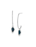 Robert Lee Morris Soho Faceted Stone U-Shaped Stick Drop Earrings - BLUE